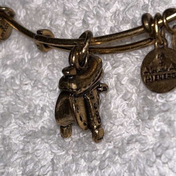 Alex and Ani gold metals adjustable bangle featuring a western saddle charm - Picture 7 of 7